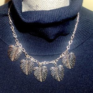 21 1/2” Goldtone Palm Leaf Dangle Necklace